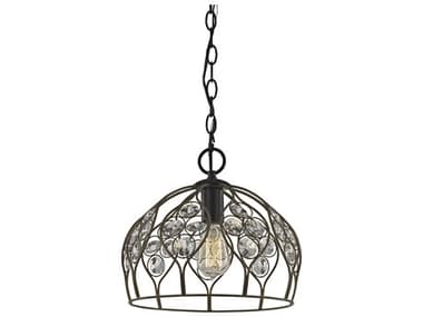 Elk Home Crystal Web 1-Light Gold Matte Black Mini Pendant EK811061LA