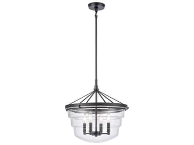 Elk Home 4-Light Matte Black Glass Pendant EK821694