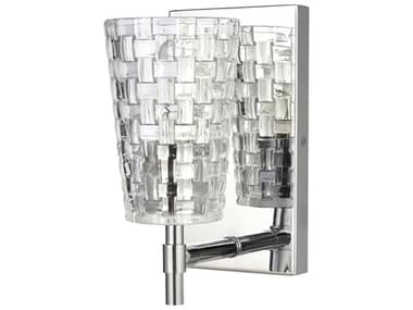 Elk Home Lightweave 9" Tall 1-Light Polished Nickel Crystal Glass Wall Sconce EK821801