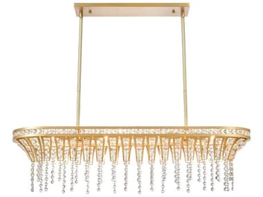 Elk Home Fantania 4-Light Champagne Gold Crystal Glass Linear Island Pendant EK822264