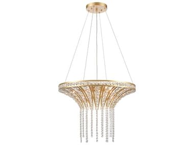 Elk Home Fantania 24" Wide 6-Light Champagne Gold Crystal Glass Candelabra Chandelier EK822286