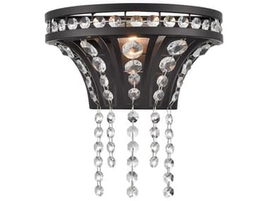 Elk Home Fantania 1-Light Matte Black Crystal Glass Wall Sconce EK822341