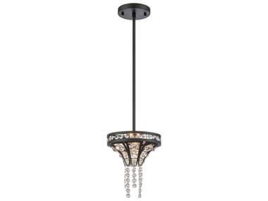 Elk Home Fantania 2-Light Matte Black Crystal Glass Mini Pendant EK822352