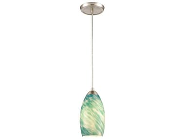 Elk Home 1-Light Satin Nickel Glass Tiffany Bell Mini Pendant EK852811
