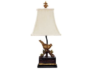 Elk Home Perching Robin Antique Black Cream Shantung Softback Table Lamp EK91171LED