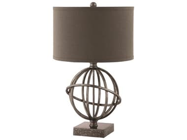 Elk Home Lichfield Pewter Dark Gray Faux Silk Drum Hardback Buffet Lamp EK99616