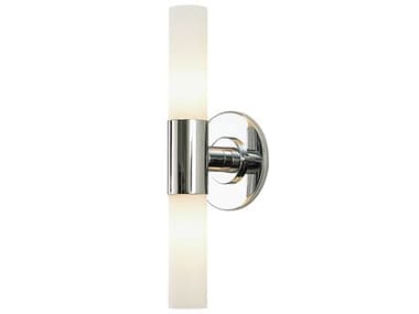 Elk Home Double Cylinder 14" Tall 2-Light Chrome Glass Wall Sconce EKBV8201015