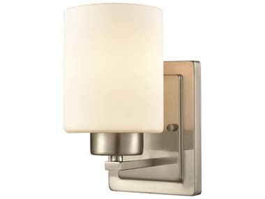Elk Home Summit Place 9" Tall 1-Light Brushed Nickel Glass Wall Sconce EKCN579172