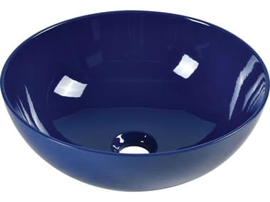 Elk Home Vitreous China Polished Blue Round Vessel Sink EKCVE152RDBL