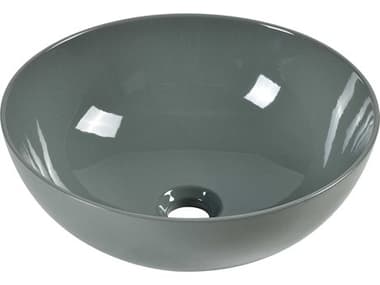 Elk Home Vitreous China Polished Gray Round Vessel Sink EKCVE152RDGR