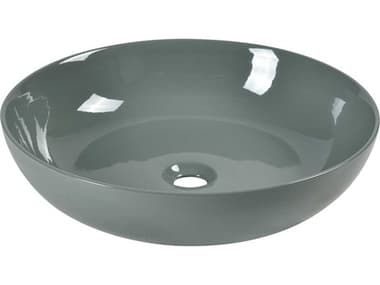 Elk Home Vitreous China Polished Gray Round Vessel Sink EKCVE187RDGR