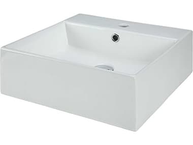 Elk Home Vitreous China White Square Vessel Sink EKCVE189SQ