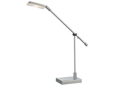 Elk Lighting Bibliotheque Polished Chrome Glass LED Desk Lamp with Frosted Shade EKD2708