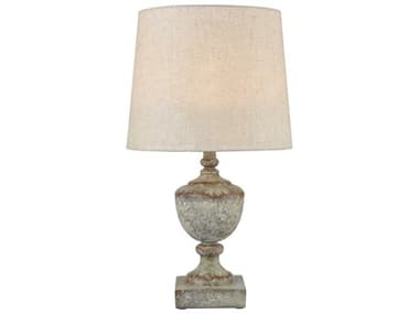 Elk Home Regus Antique Gray Natural Linen White Table Lamp EKD4389