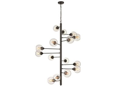 Elk Home 15-Light Oil Rubbed Bronze Glass Globe Round Chandelier EKD4446