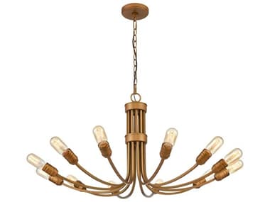 Elk Home Conway 31" Wide 12-Light Painted Aged Brass Chandelier EKD4454