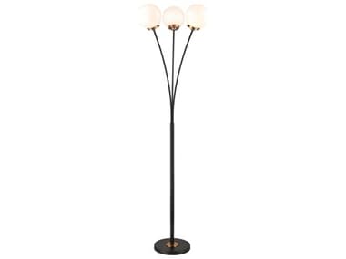 Elk Home Boudreaux 64" Tall Matte Black LED Floor Lamp with Frosted Glass Shade EKD4581