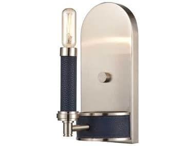 Elk Home Avenue 10" Tall 1-Light Satin Nickel Blue Wall Sconce EKD4659