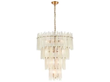 Elk Home 18-Light8-Light Aged Brass Glass Tiered Chandelier EKD4662