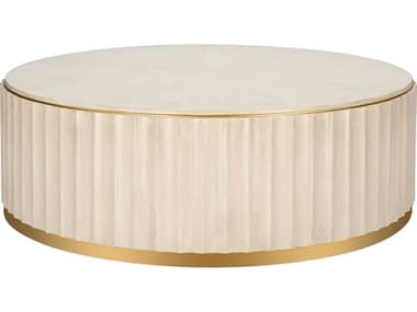 Elk Home Apollo 52" Round Wood Bleached Brass Coffee Table EKH001510243