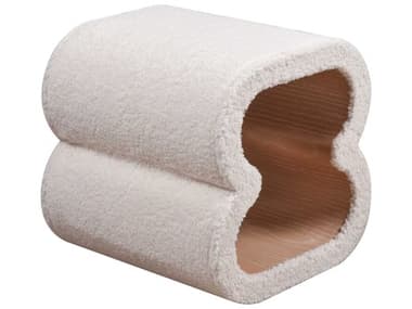 Elk Home 18" White Fabric Upholstered Accent Stool EKH001510820