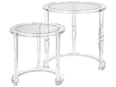 Elk Home Jacobs Round Acrylic Clear End Table EKH00159104S2