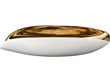 Elk Home Greer Matte White / Gold Glazed Decorative Vessel EKH00179756