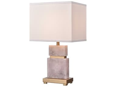 Elk Home Alcott Pink Cafe Bronze White Linen Rectangle Table Lamp EKH001910385