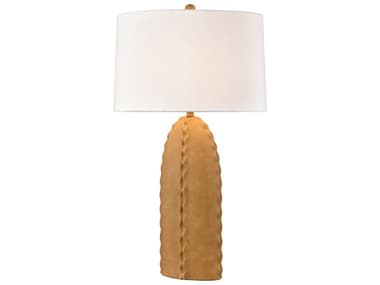 Elk Home Alexa Tan White Texture Linen Oval Hardback Brown Buffet Lamp EKH001911062
