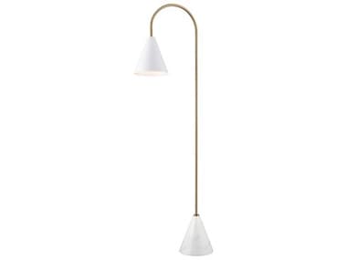 Elk Home Tully 69" Tall Matte White Aged Brass Metal Floor Lamp EKH001911063