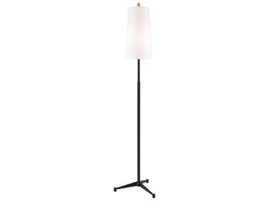 Elk Home Matthias 65" Tall Matte Black White Linen Hardback Floor Lamp EKH001911064