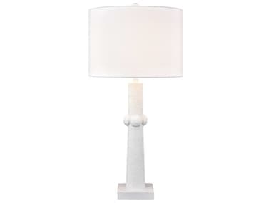 Elk Home Calvin Plaster White Linen Drum Hardback Buffet Lamp EKH001911081