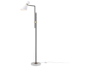 Elk Home Taran Matte White Aged Brass Metal Floor Lamp EKH001911112