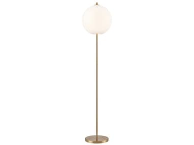 Elk Home Orbital 69" Tall Aged Brass White Etched Opal Glass Floor Lamp EKH001911538