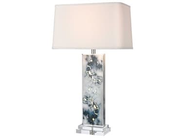 Elk Home Everette Blue Clear White Textured Linen Hardback Buffet Lamp EKH00198002