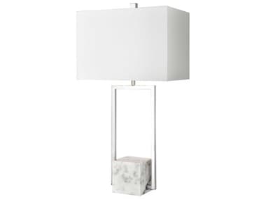 Elk Home Dunstan Mews Chrome White Linen Hardback Buffet Lamp EKH00198018