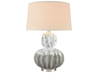 Elk Home Bartlet Fields White Brushed Steel Oatmeal Linen Hardback Buffet Lamp EKH00198047
