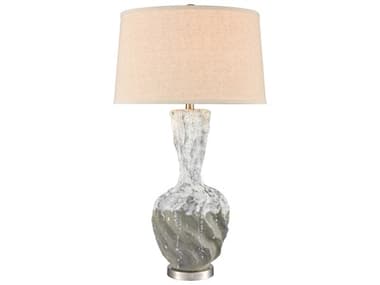 Elk Home Bartlet Fields White Brushed Steel Oatmeal Linen Hardback Buffet Lamp EKH00198048