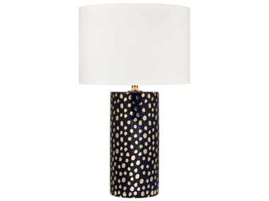 Elk Home Signe Navy White Cotton Hardback Blue Buffet Lamp EKH00199512
