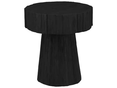 Elk Home Round Wood Shou Sugi Ban End Table EKH007510250