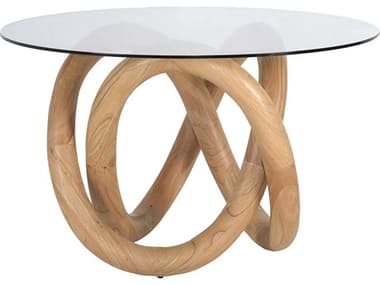 Elk Home Knotty 48" Round Glass Natural Dining Table EKH00759445