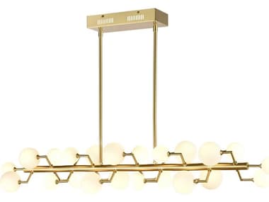 Elk Home Keir 22-Light Brass White Globe Island Pendant EKH0187247