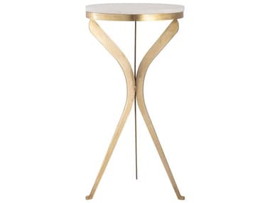 Elk Home Round Marble Aged Brass White End Table EKH080510877