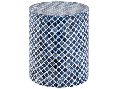 Elk Home Round Resin Blue End Table EKH080510880