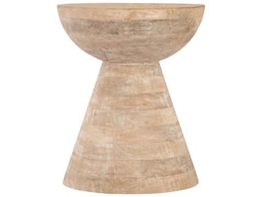 Elk Home Round Wood Whitewash End Table EKH08059259