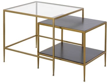 Elk Home Carrick Rectangular Wood Dark Mahogany Brass End Table EKH08059920S2
