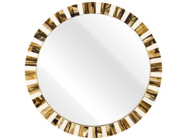Elk Home Jimma Horn / White Round Wall Mirror EKH080610492