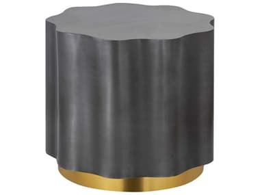 Elk Home Round Metal Antique Zinc Brushed Brass End Table EKH089510514