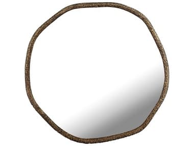 Elk Home Warped Aged Brass Round Wall Mirror EKH089610955