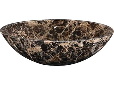 Elk Home Dark Emperador Round Stone Vessel Sink EKMAVE170CDE